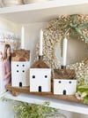 Trio of Wooden Candle Houses