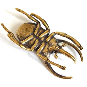 Image of Horned Rhino Beetle - Miniature Brass Insect Ornament