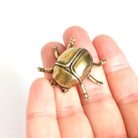 Image 3 of Scarab - Miniature Brass Insect Ornament