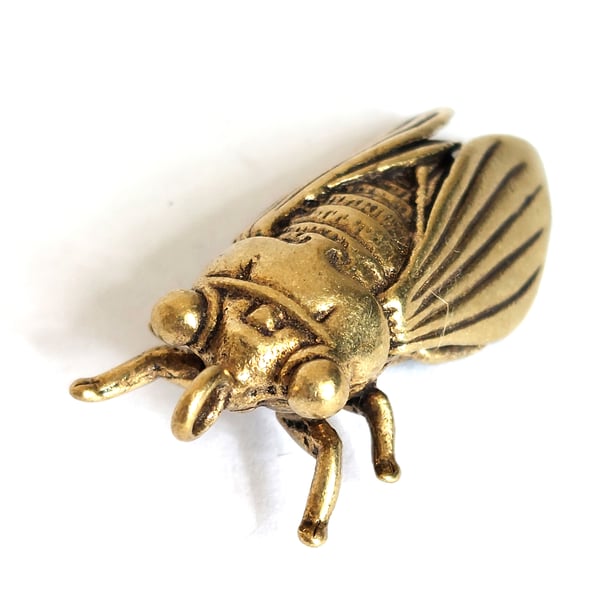 Image of Cicada - Miniature Brass Insect Ornament