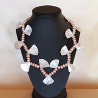 Image 1 of pink pearls & MOP choker