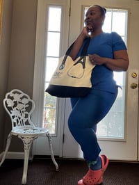 Image 3 of Royal Blue Jogger Scrub Set 