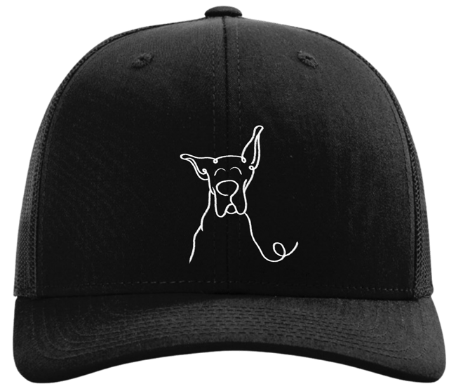 Great Dane Trucker Cap | Love Margot Doodle Sketch