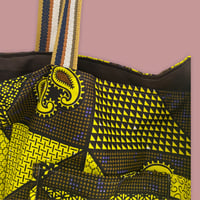 Image 3 of African print yellow and brown bag