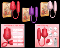 Tongue Massager with Thrusting Love Egg