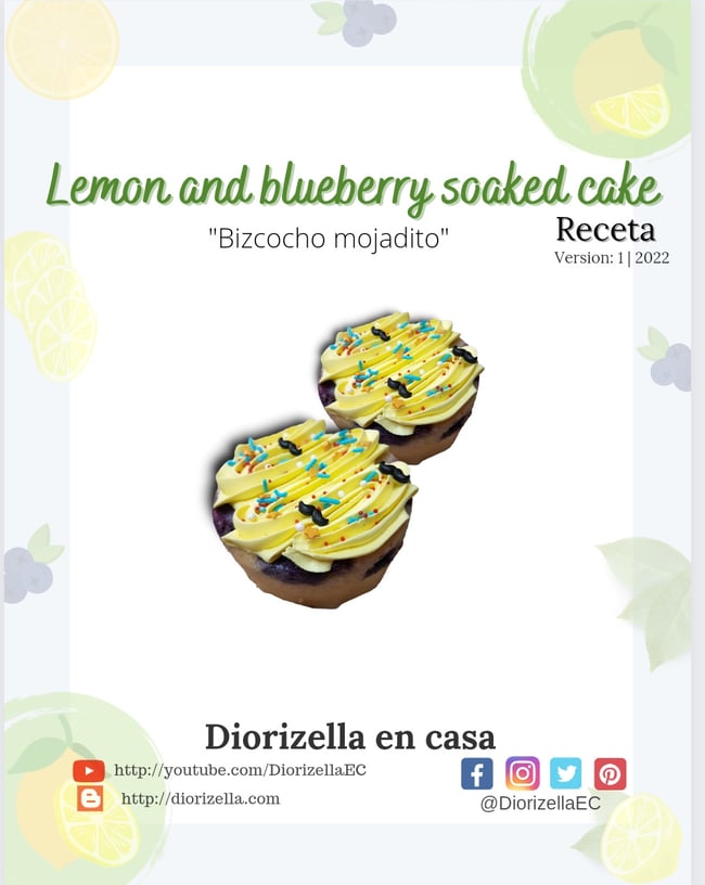 Lemon and blueberry soaked cake recipe -English-