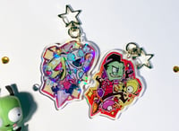 Image 2 of Invader Zim 2.5in Collab Holographic Acrylic Charm