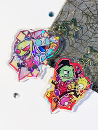 Image 1 of Invader Zim 2.5in Collab Holographic Acrylic Charm