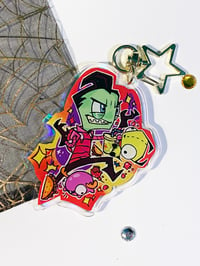 Image 4 of Invader Zim 2.5in Collab Holographic Acrylic Charm