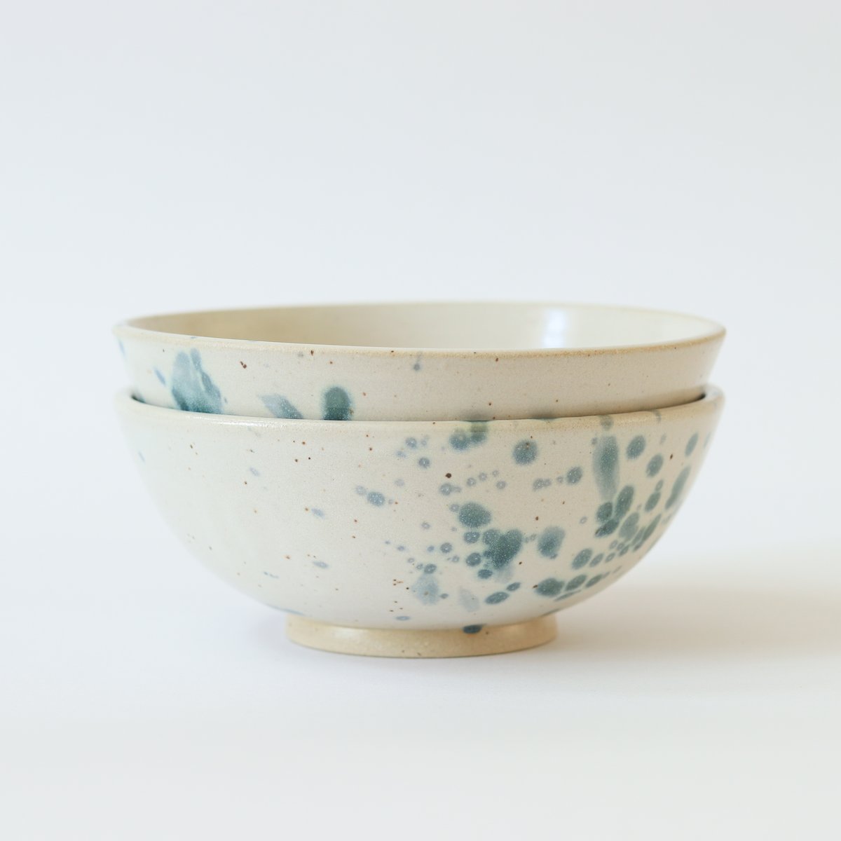 Image of Blue Paint Splatter Cereal Bowl 