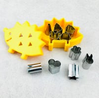 Image 1 of Fruits and Vegetables Mini Cutters 10pcs with HedgeHog Container