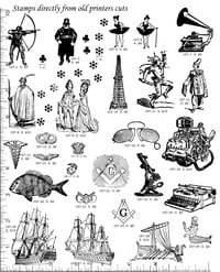 Medieval Ships/People/Masonic Rubber Stamps P107