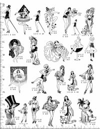 Dancing Girls Rubber Stamps P113