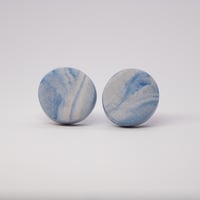 Handmade Australian porcelain stud earrings - blue blend