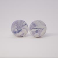 Handmade Australian porcelain stud earrings - lavender marble