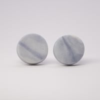 Handmade Australian porcelain stud earrings - blue grey and white blend