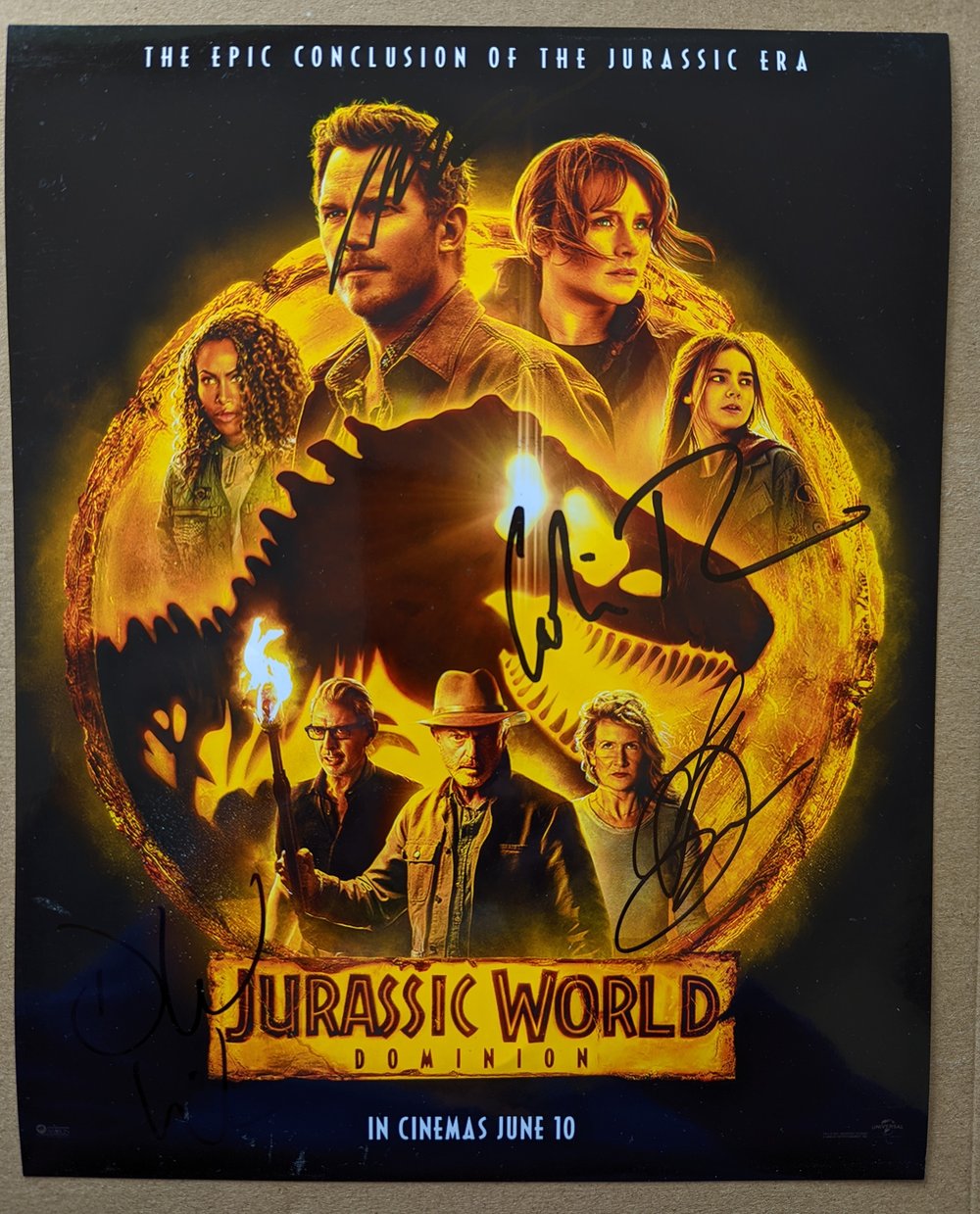 Jurassic World Multi Cast (4) Signed 10x8