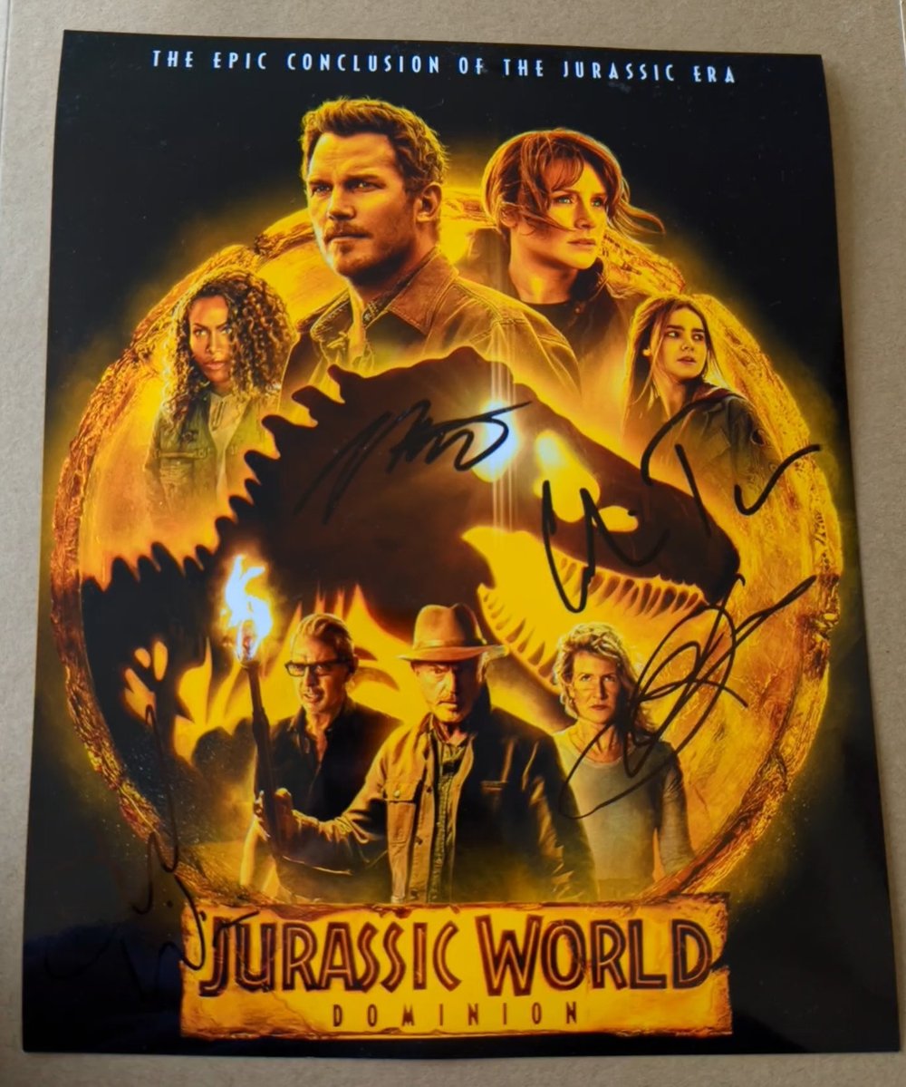 Jurassic World Dominion Cast (4) Signed 