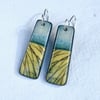 Contemporary Colourful Coast Inspired Drop Earrings with Silver Wires
