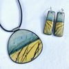 Contemporary Colourful Coast Inspired Drop Earrings with Silver Wires