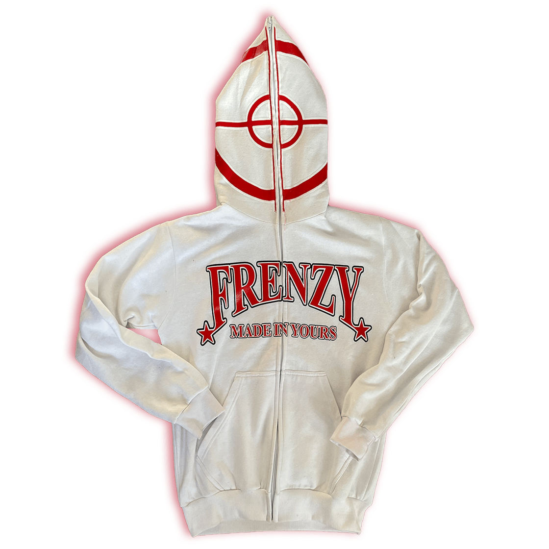 Image of White And Red Frenzy Zip-Up