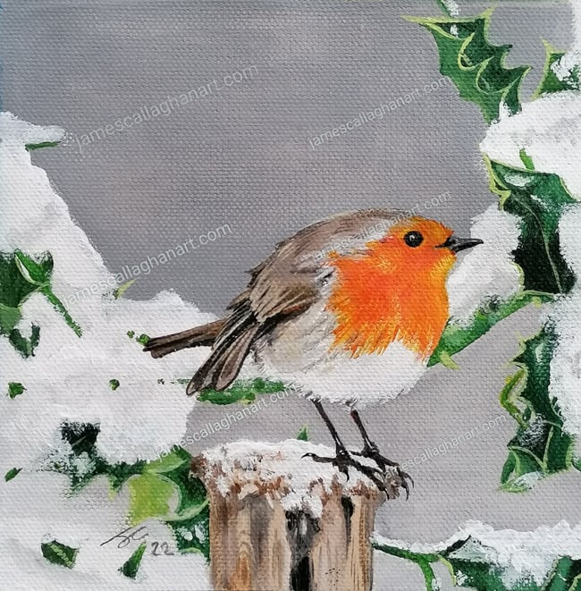 'The Winter Robin'  -  framed print.