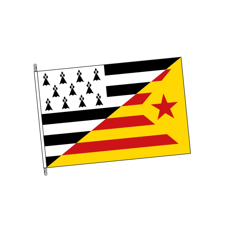 Image of Drapeau "Bretagne-Pays Catalans" / Banniel "Breizh-Katalonia"