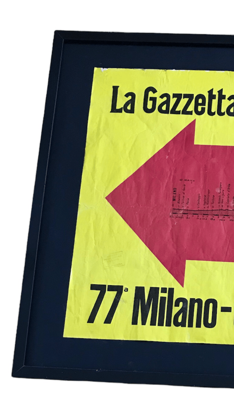 Authentic signposting of Milan-San Remo 1986