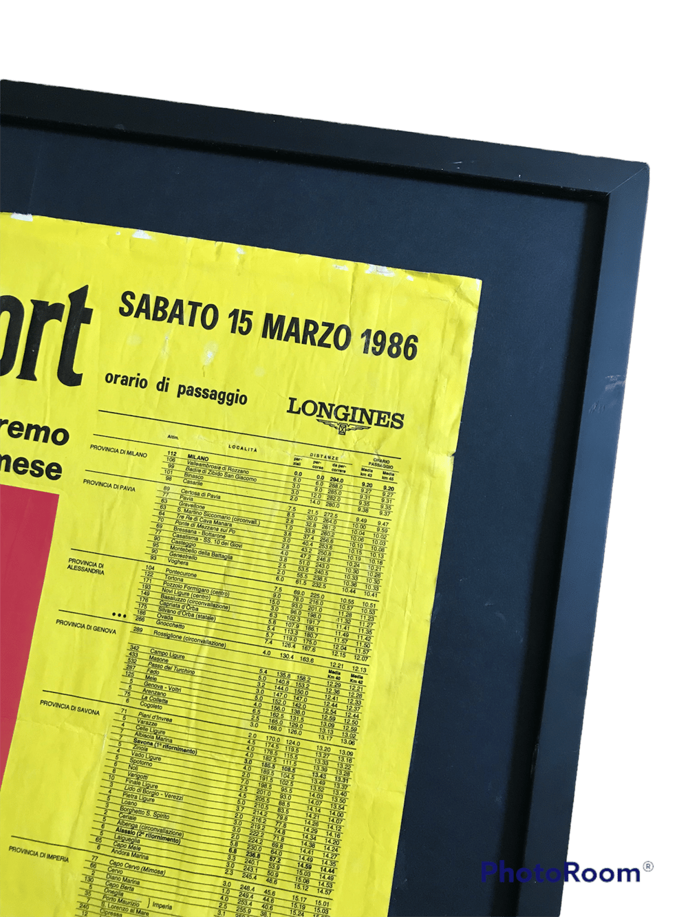 Authentic signposting of Milan-San Remo 1986