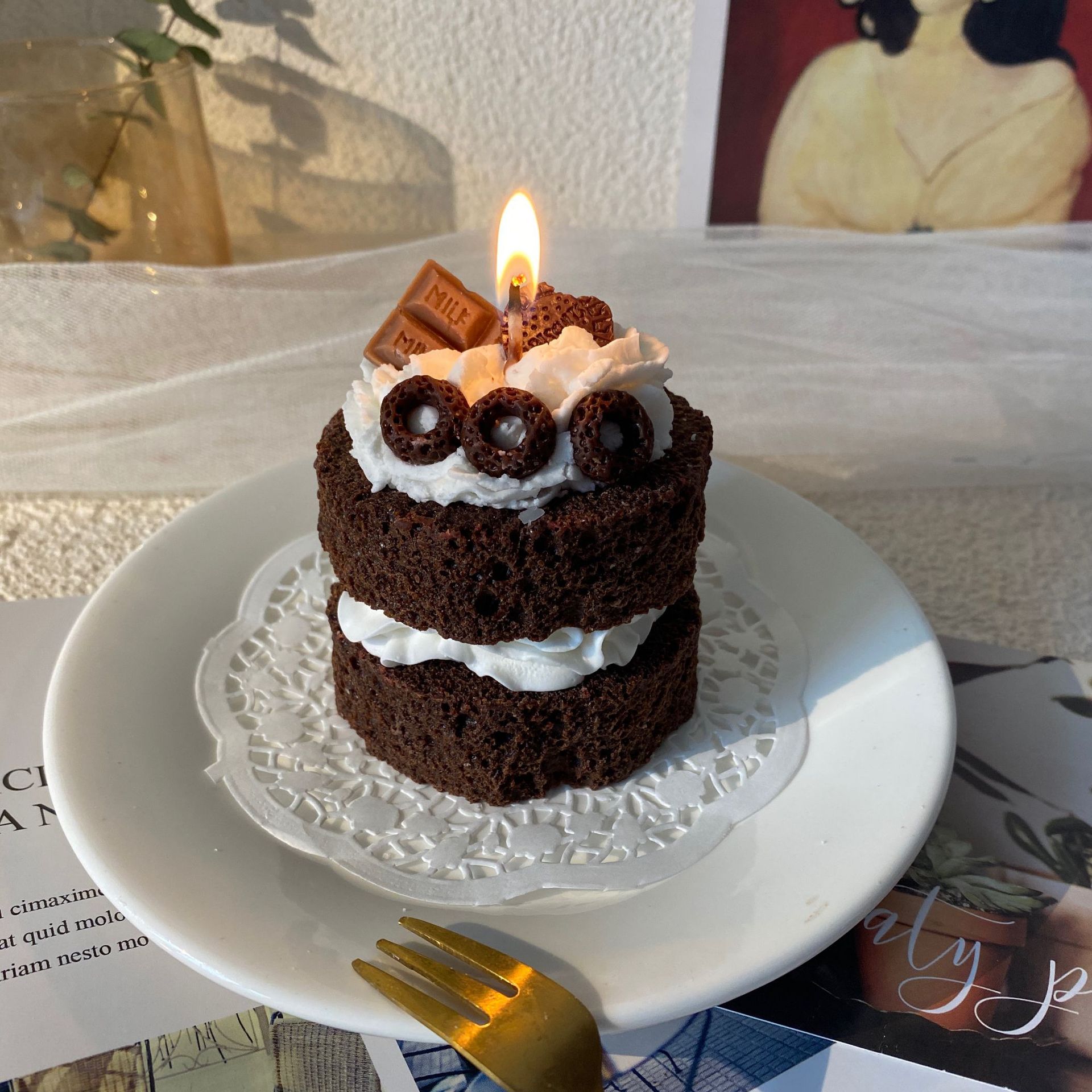 Image of Milk Chocolate Double Layer Cake Scented Candle 