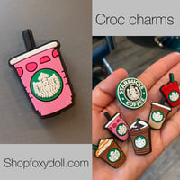 Starbucks pink boba drink croc charm 