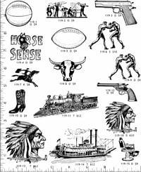 Image 1 of Indian Heads/Guns/Boxers Rubber Stamps P119