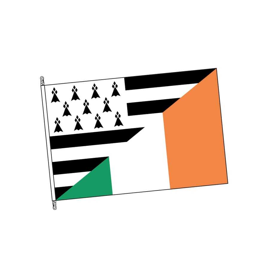 Image of Drapeau "Bretagne-Irlande" / Banniel "Breizh-Iwerzhon"