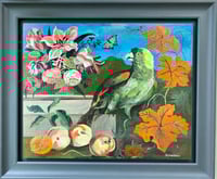 Image 2 of Parrot with Flowers and Peaches