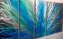 Radiance Large, Green Blue- Metal Wall Art Contemporary Modern Decor
