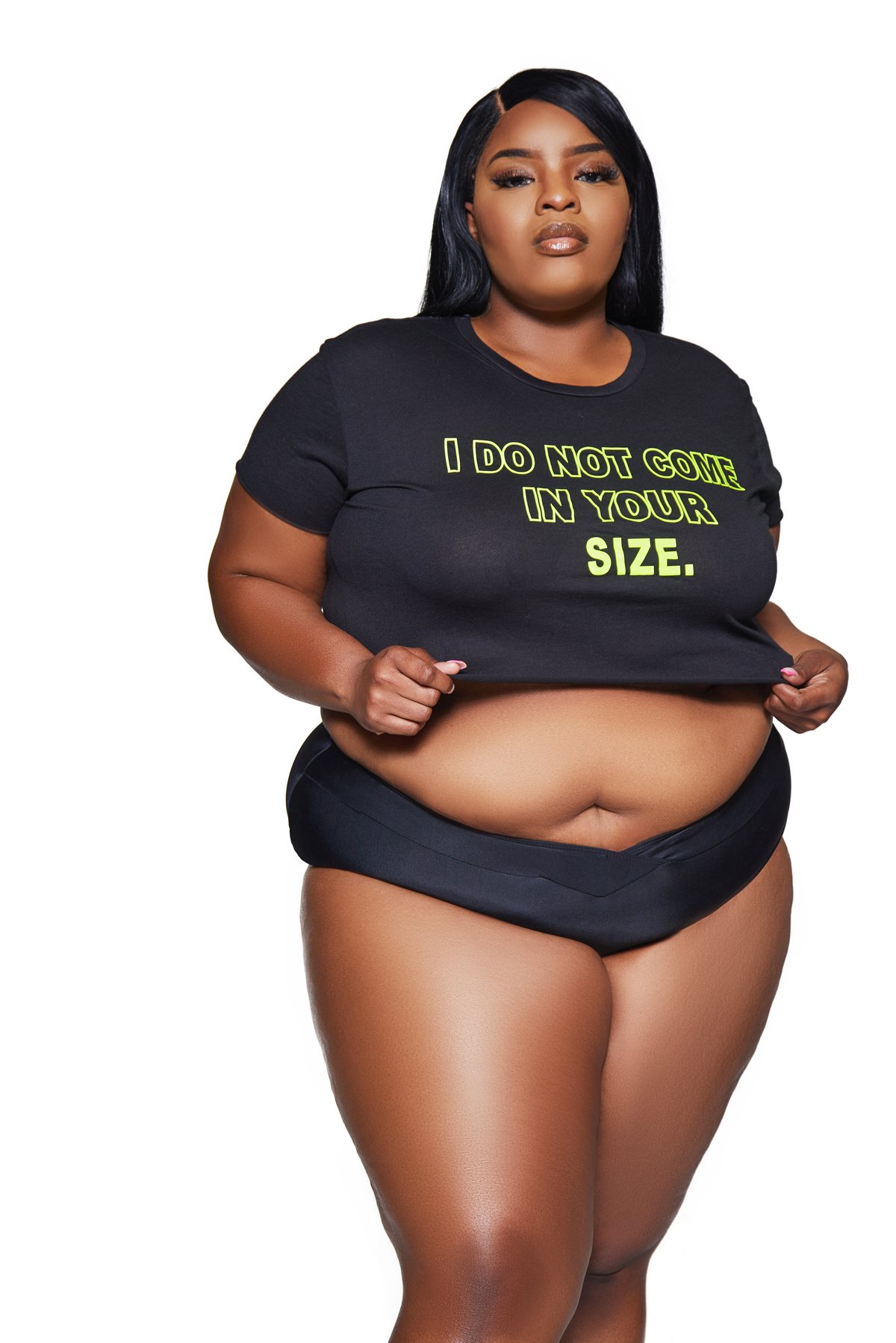 Image of I DO NOT COME IN YOUR SIZE CROP TEE 