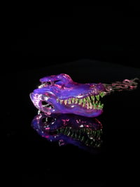 Image 2 of Stargazer alligator skull pendant with illuminati teeth. 