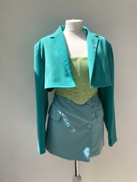 Image 1 of Turquoise Shades Corset Three Piece 