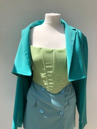 Image 2 of Turquoise Shades Corset Three Piece 