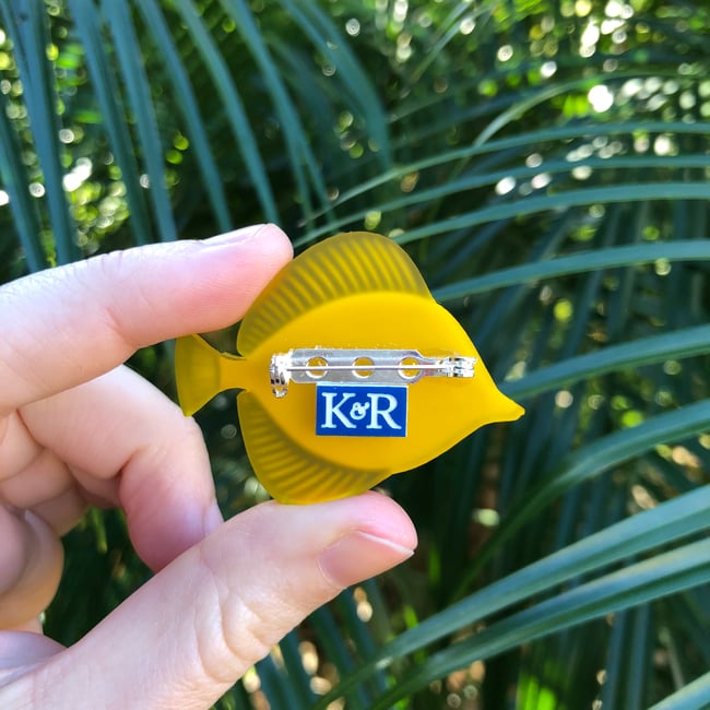 Itty Bitty Yellow Tang mini brooch