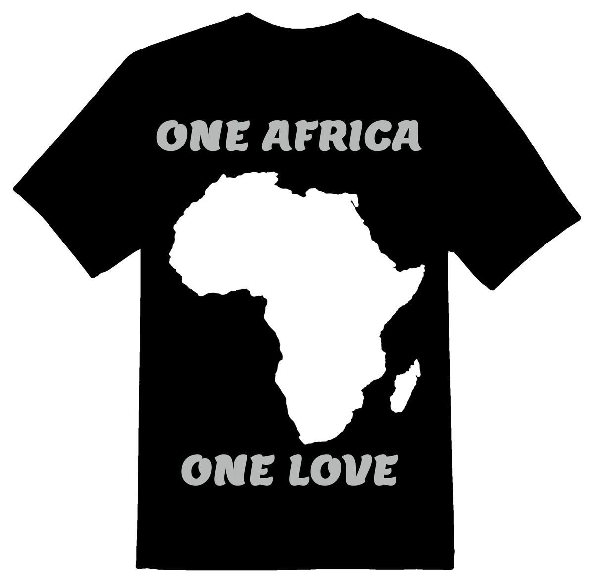 Image of ONE AFRICA ONE LOVE T-SHIRT IN BLACK & WHITE