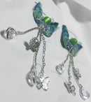 Image 1 of Tiger Eye Tasty Raw Edge Denim Butterfly Earrings