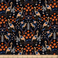 Image of Les Fleurs Tapestry Black Shade 30cm