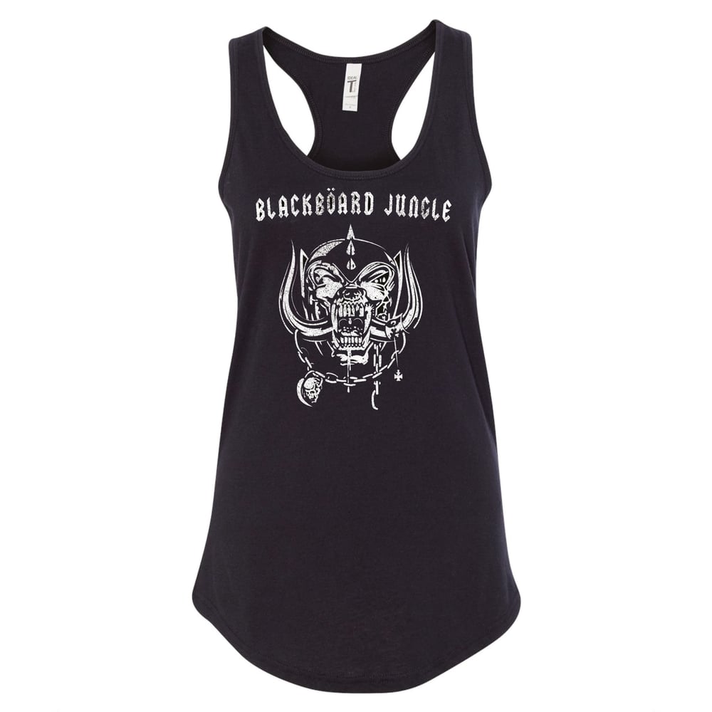 Image of OFFICIAL - BLACKBOARD JUNGLE - "MOTOJUNGLE" WOMENS BLACK TANK