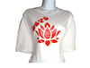 Ladies Lotus Collection T-Shirt White W/Red Lotus Flower "Love"