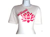 Ladies Lotus Collection White W/Dark Pink "Enlightenment" T-Shirt.