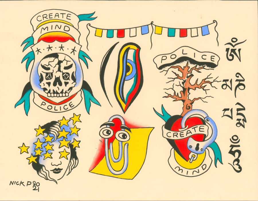 Image of Be Here Now original 11X14 flash sheet