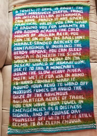 Image 2 of Hitchhiker's Guide Towel with Full Quote - Made to Order