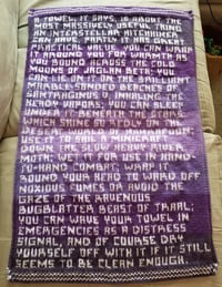 Image 3 of Hitchhiker's Guide Towel with Full Quote - Made to Order