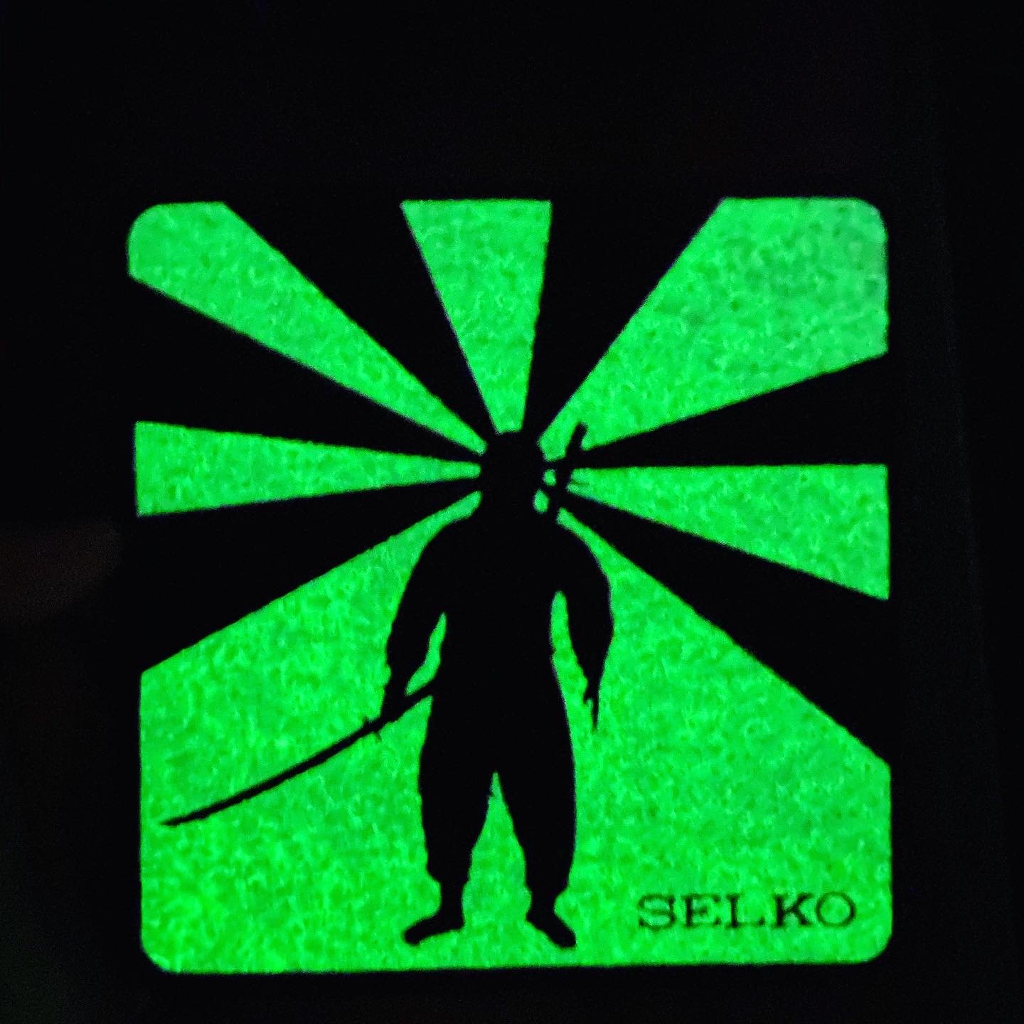 Image of White ninja logo mat (glows in dark)